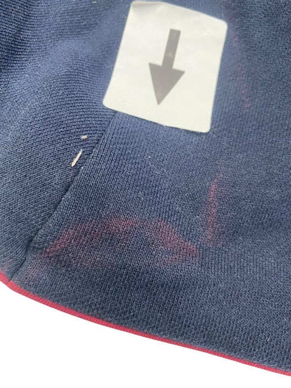 M&S felpa casual a righe blu scuro con zip 1/4 unisex XL