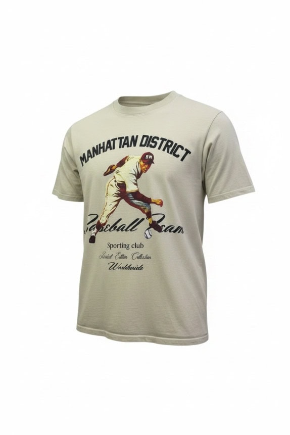 MANHATTAN DISTRICT GRAPHIC TEE CREAM MENS PRE OWNED XL