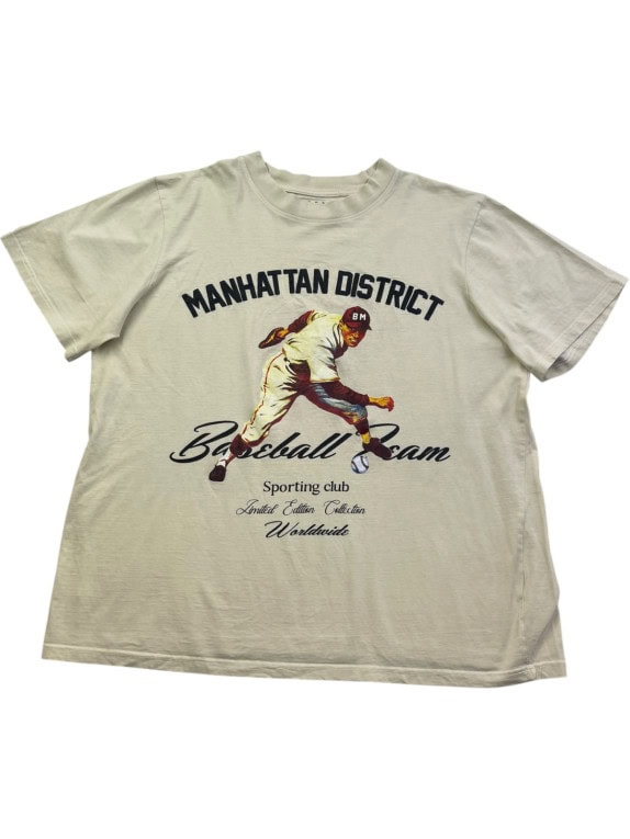 MANHATTAN DISTRICT T SHIRT GRAPHIC CREAM UOMO PRE OWNED XL