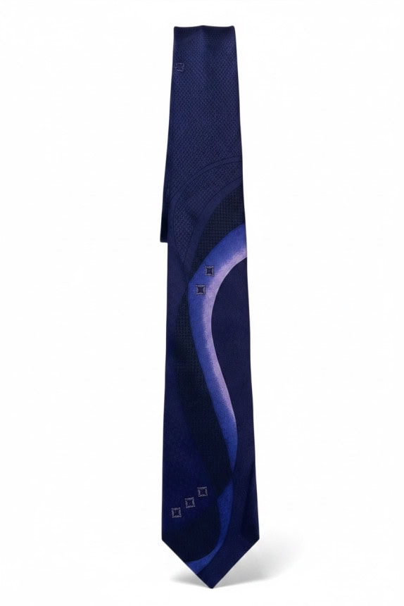 MARCO LAURENTI TIE GRAPHIC NAVY MENS PRE OWNED