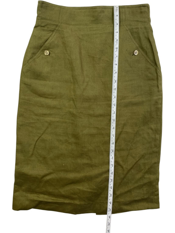 MARELLA LINEN SKIRT (PURO LINO) CASUAL OLIVE GREEN WOMEN'S S