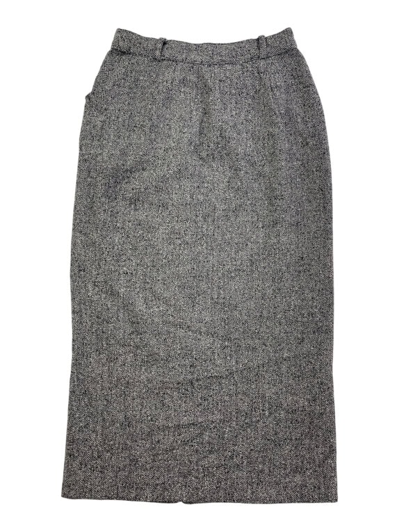Marella Φούστα Midi Herringbone Μάλλινη Γκρι Κουμπιά Μπροστά Γυναικεία M