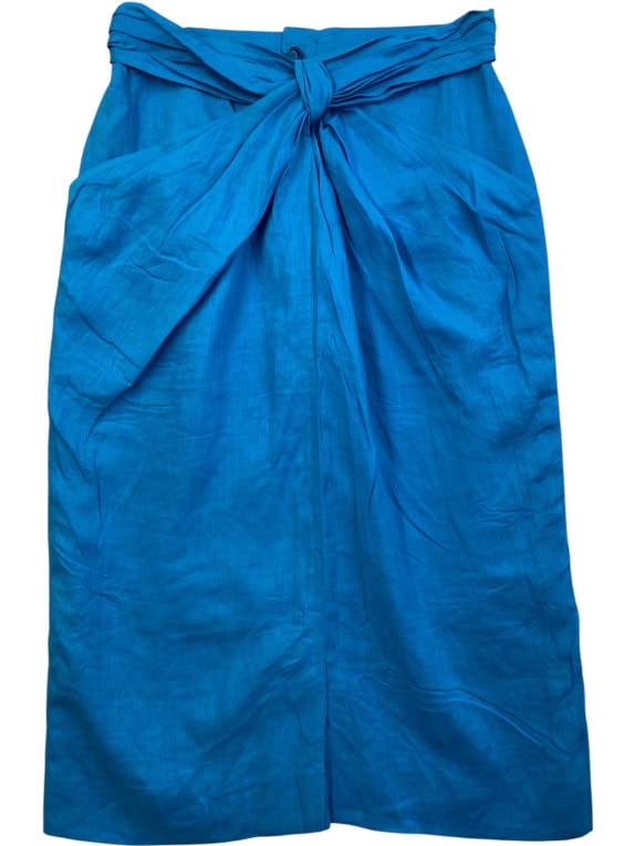 MARELLA GONNA MIDI IN PURO LINO BLU DA DONNA S