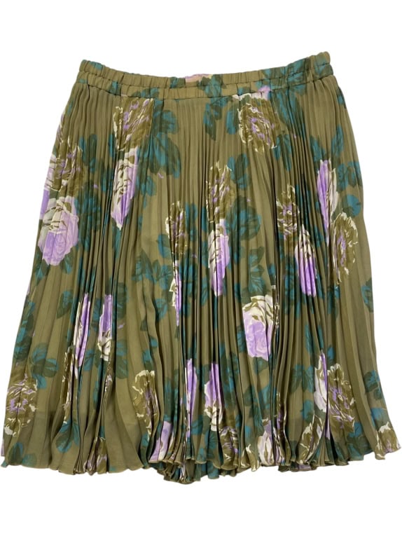 MARELLA ΦΟΥΣΤΑ PLEATED VINTAGE FLORAL OLIVE/PURPLE ΓΥΝΑΙΚΕΙΑ XL