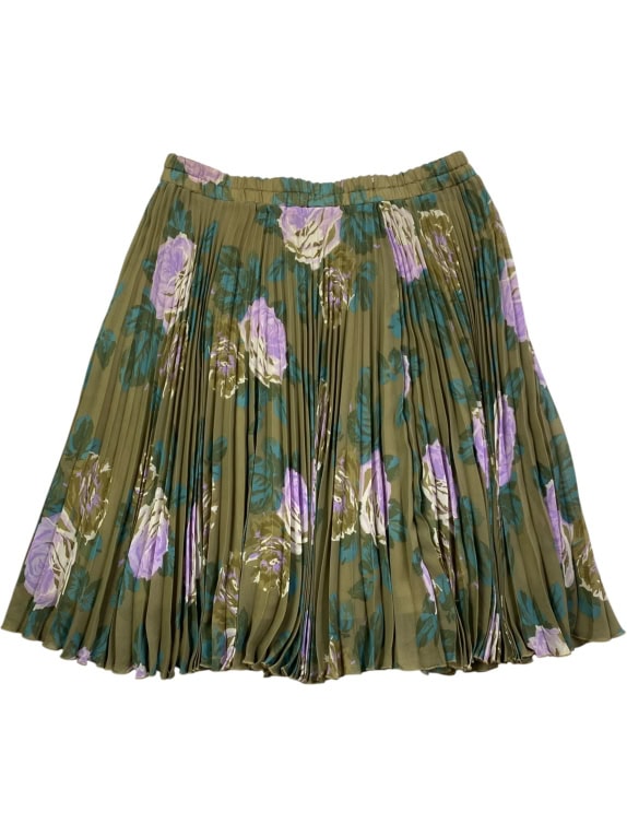 MARELLA ΦΟΥΣΤΑ PLEATED VINTAGE FLORAL OLIVE/PURPLE ΓΥΝΑΙΚΕΙΑ XL