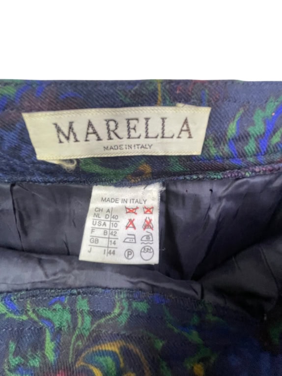 MARELLA Φούστα Vintage Floral Μοτίβο Πολύχρωμη Μπλε Γυναικεία M