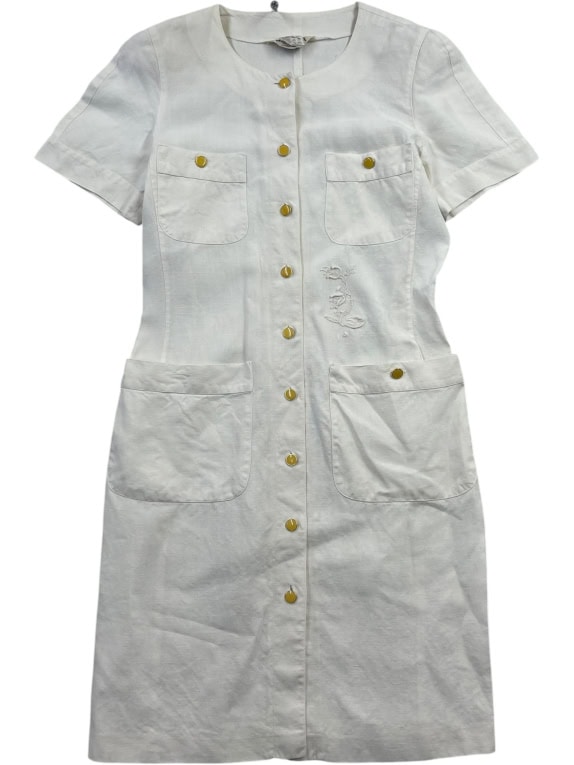 Marella White Button-Up Dress with Pockets