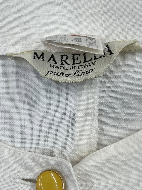 Marella White Button-Up Dress with Pockets