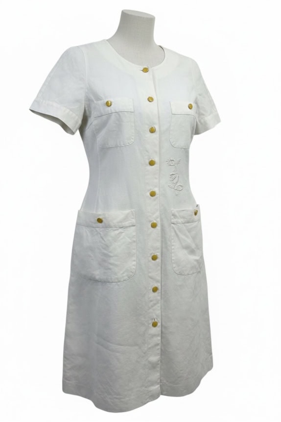 Marella White Button-Up Dress with Pockets