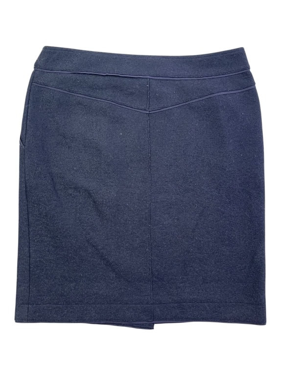 Marella Sport Wool Skirt Navy with Buttons & Bow Women’s XL