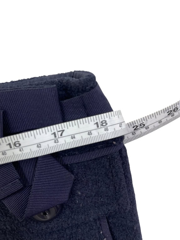 Marella Sport Wool Skirt Navy with Buttons & Bow Women’s XL