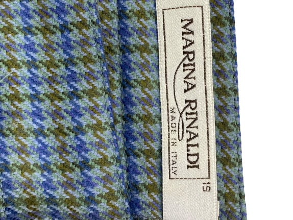 MARINA RINALDI MIDI SKIRT HOUNDSTOOTH BLUE/GREEN WOMEN M
