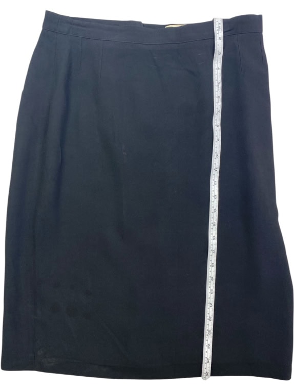 MARINA RINALDI VINTAGE SKIRT BACK ZIP BLACK WOMEN'S L