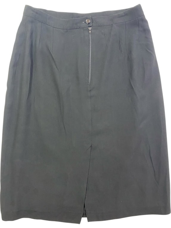 MARINA RINALDI VINTAGE SKIRT BACK ZIP BLACK WOMEN'S L