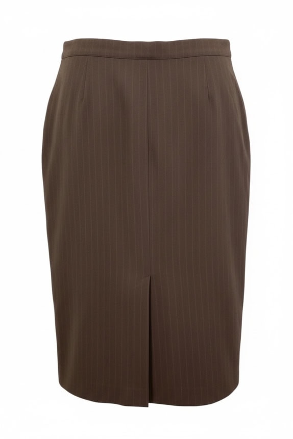 MARINA RINALDI SKIRT VINTAGE PINSTRIPE BROWN WOMEN L