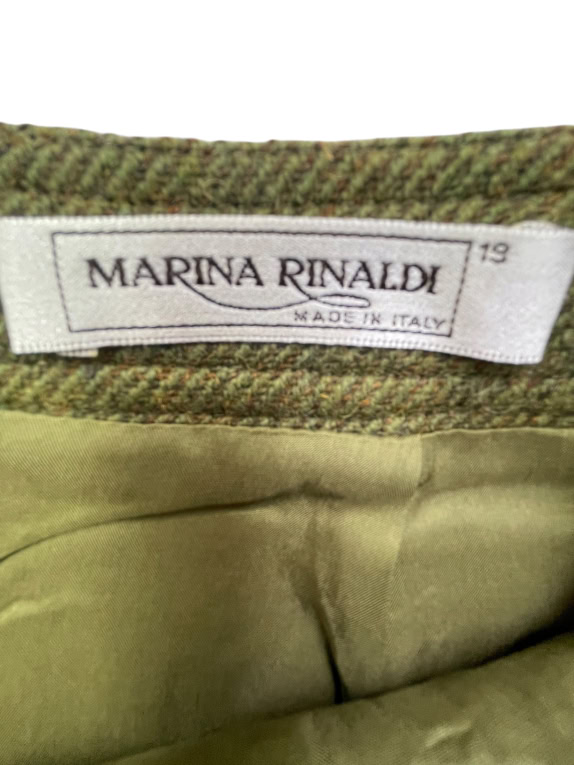 Marina Rinaldi Μάλλινη Φούστα Mini Χακί Γυναικεία L