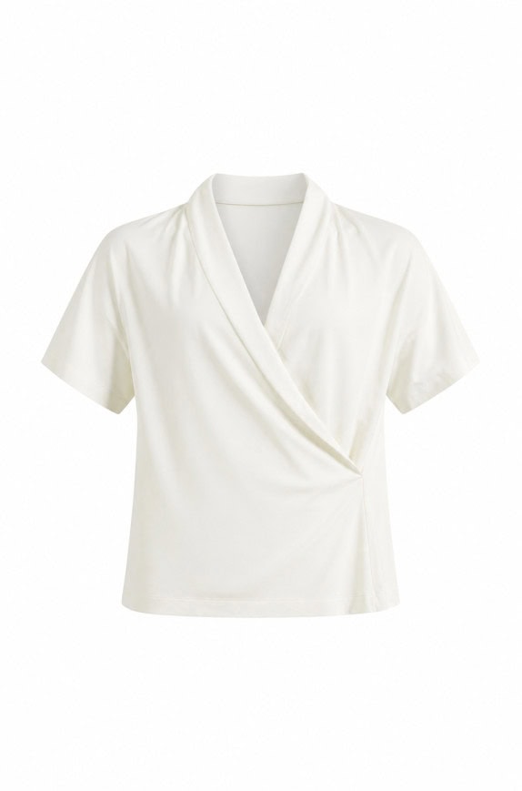 MARINA RINALDI BLOUSE WRAP OFF WHITE WOMEN PRE OWNED M