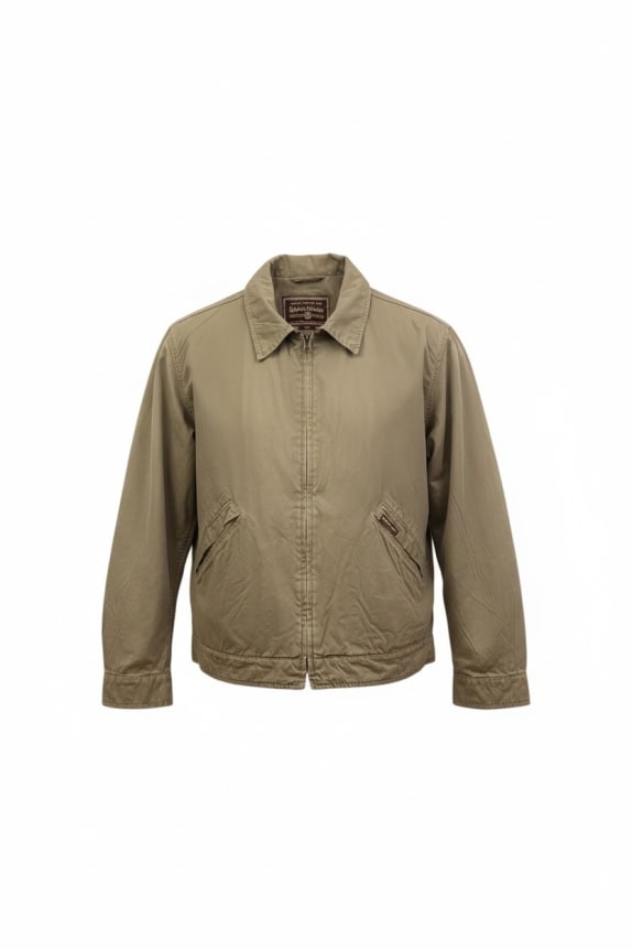 Giacca Marlboro Classics beige con zip vintage da uomo L