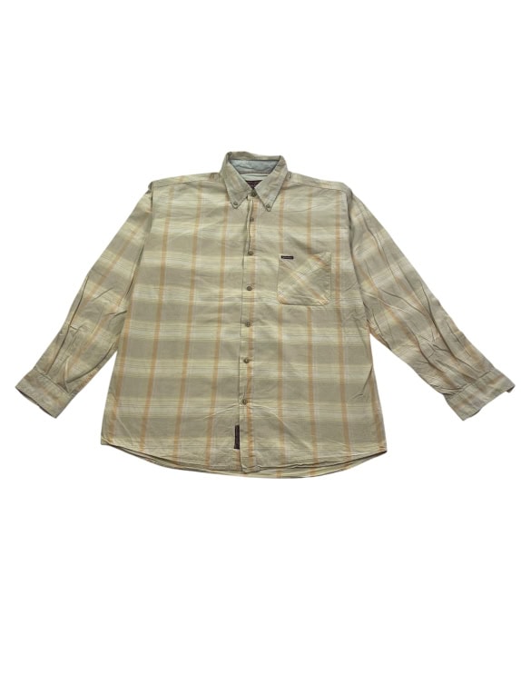 Marlboro Classics Vintage Shirt Plaid Beige-Orange Men's XL
