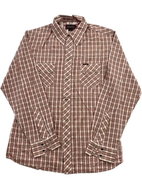 MARLBORO CLASSICS VINTAGE SHIRT WITH LOGO PLAID RED/WHITE WOMEN XL