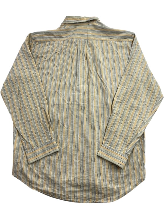 MARLBORO CLASSICS Camicia a righe con logo marrone-beige da uomo XL