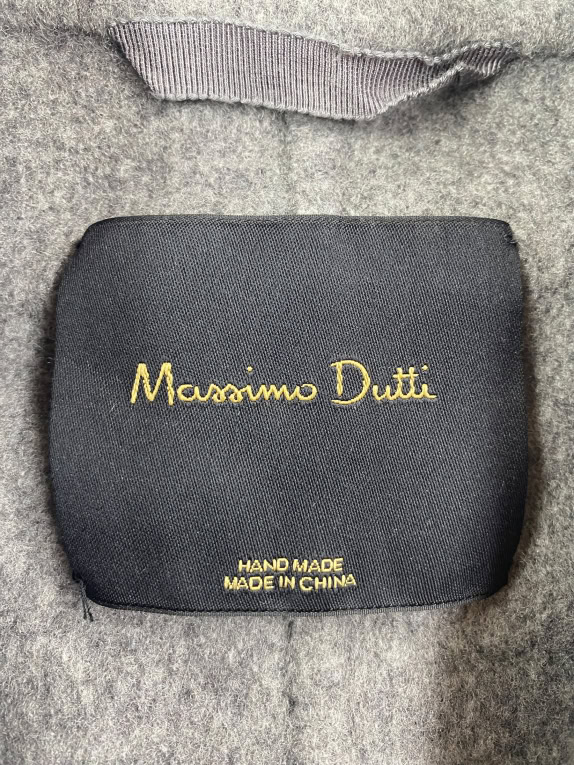 Massimo Dutti Cappotto Lungo Casual Logo Grigio da Donna M