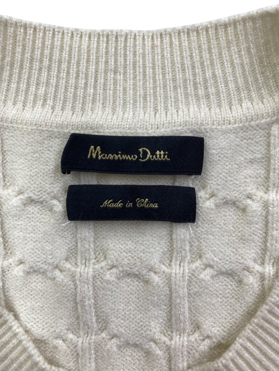 MASSIMO DUTTI ΠΛΕΚΤΗ ΜΠΛΟΥΖΑ CABLE KNIT ΕΚΡΟΥ ΑΝΔΡΙΚΗ M