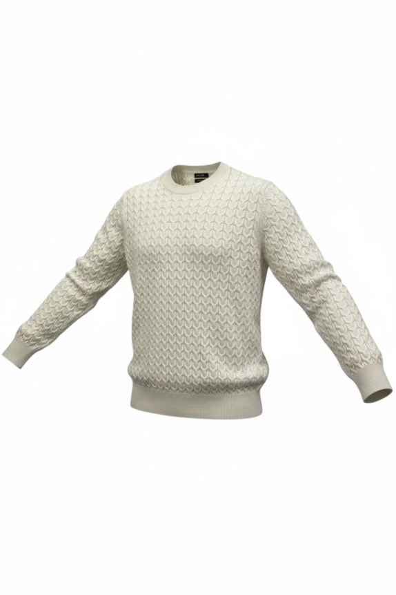 MASSIMO DUTTI maglia a trecce écru da uomo M