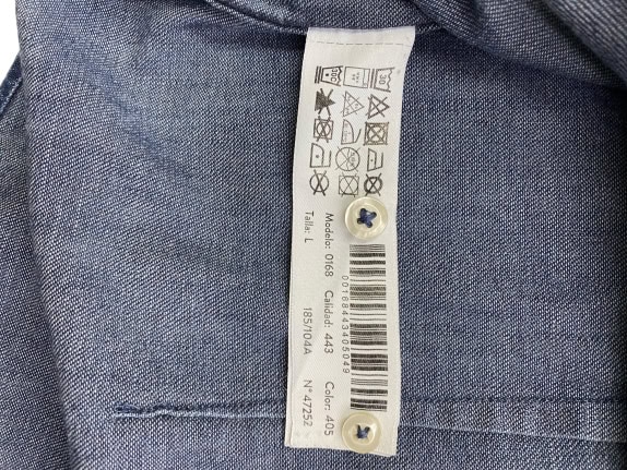 MASSIMO DUTTI DENIM SHIRT VINTAGE STYLE BLUE MEN'S L