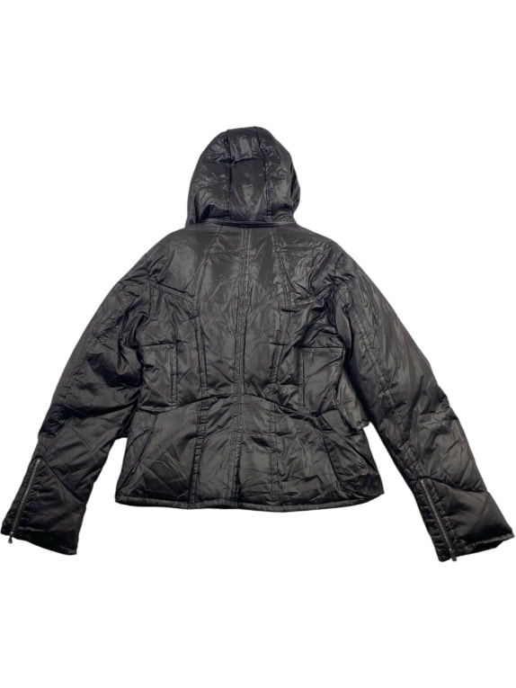Massimo Rebecchi Piumino vintage con pelliccia nero da donna 46 (S)