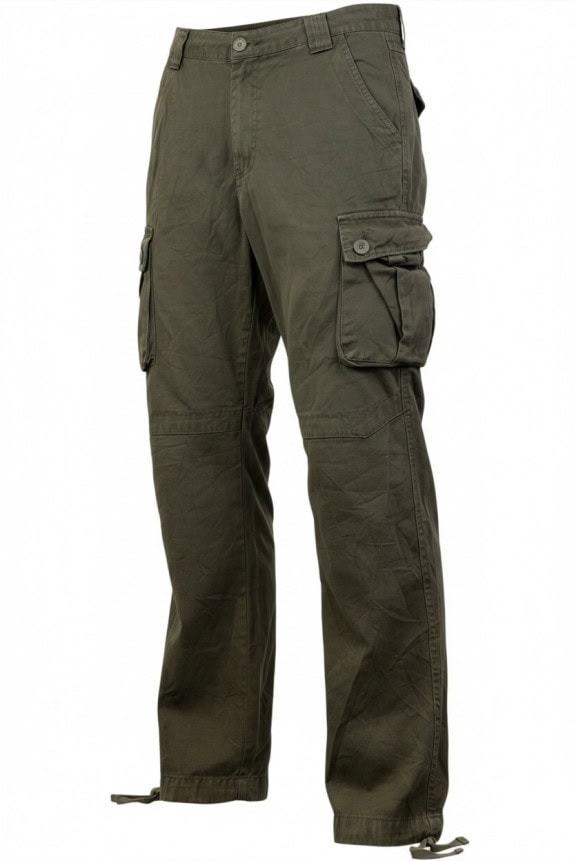 MATCHSTICK PANTALONI CARGO UTILITY VERDE OLIVA UOMO PRE OWNED L
