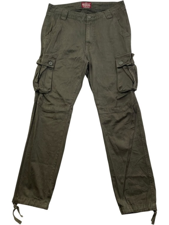 MATCHSTICK PANTALONI CARGO UTILITY VERDE OLIVA UOMO PRE OWNED L