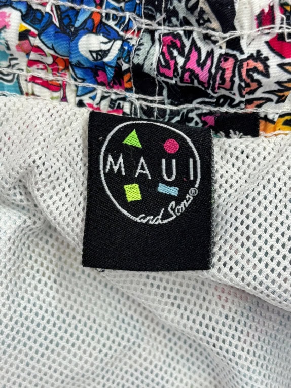 MAUI AND SONS SWIM SHORTS GRAPHIC MULTICOLOR UNISEX PRE OWNED S