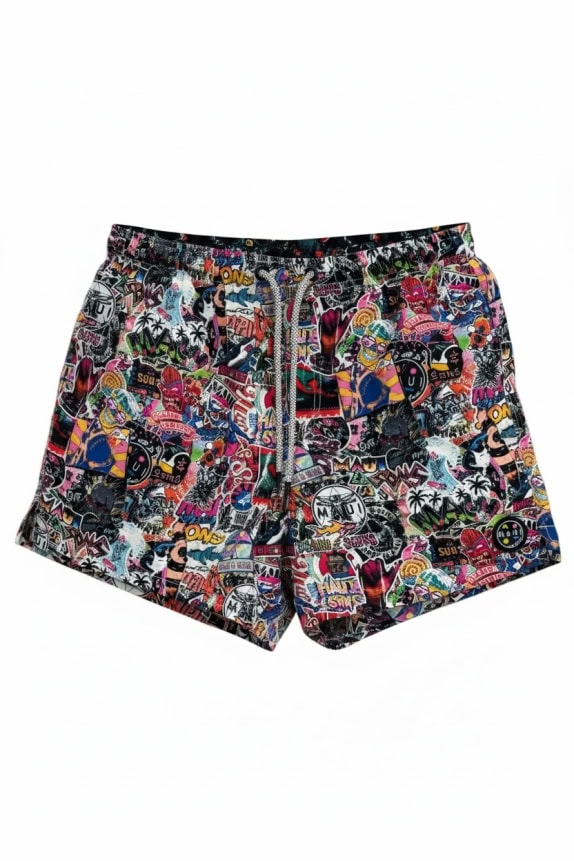 MAUI AND SONS SWIM SHORTS GRAPHIC MULTICOLOR UNISEX PRE OWNED S