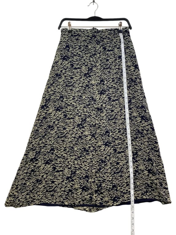 MAX MARA MAXI ΦΟΥΣΤΑ SILK ΑΦΗ PRINT ΜΠΛΕ/KHAKI ΓΥΝΑΙΚΕΙΑ XS