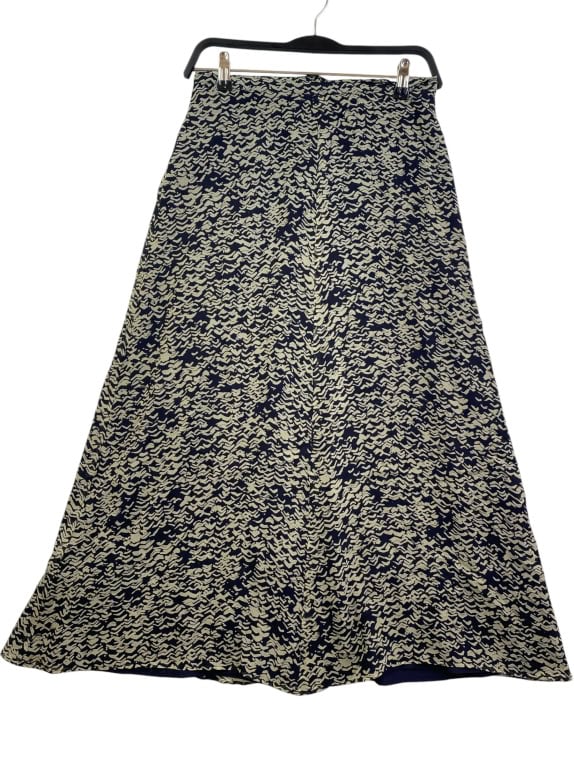 MAX MARA MAXI ΦΟΥΣΤΑ SILK ΑΦΗ PRINT ΜΠΛΕ/KHAKI ΓΥΝΑΙΚΕΙΑ XS