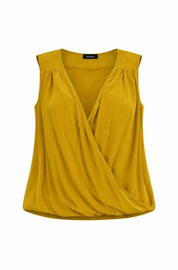 MAX&CO ΑΜΑΝΙΚΟ ΤΟΠ WRAP MUSTARD ΓΥΝΑΙΚΕΙΟ PRE OWNED M