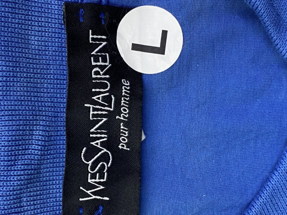 YSL POLO SHIRT MINIMAL BLU UOMO PRE OWNED L