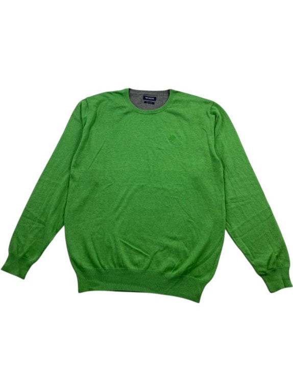 MCNEAL Πλεκτή Μπλούζα Pure Cotton Λογότυπο Στήθος Πράσινο Ανδρικό L