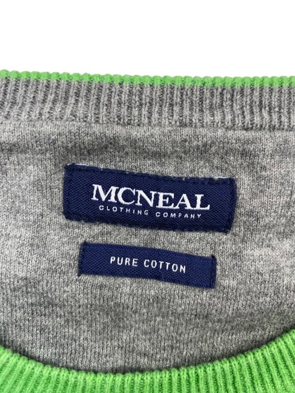 MCNEAL Πλεκτή Μπλούζα Pure Cotton Λογότυπο Στήθος Πράσινο Ανδρικό L