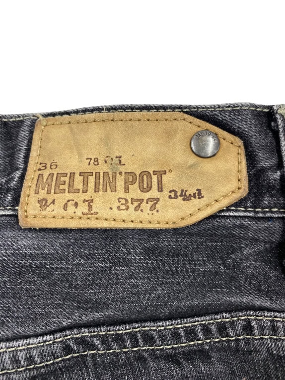 Meltin’ Pot Τζιν Παντελόνι Casual Distressed Χωρίς Λογότυπο Γκρι Ανδρικό L