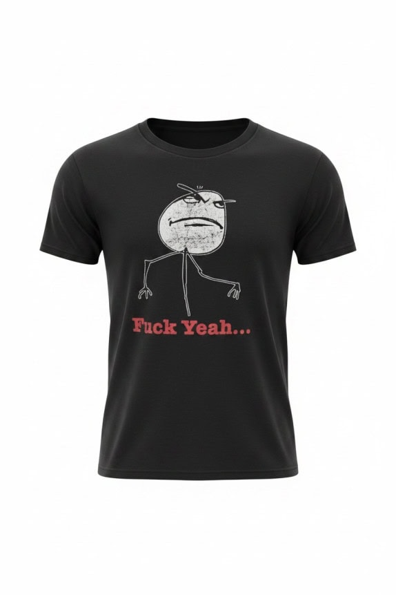 MEME IRONIC FACE GRAPHIC TEE NERO UOMO PRE OWNED L