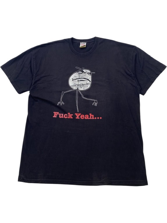MEME IRONIC FACE GRAPHIC TEE BLACK MEN PRE OWNED L