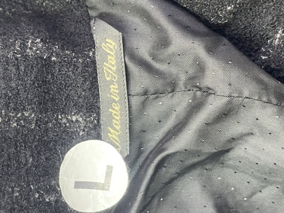 90S VINTAGE ΠΑΝΩΦΟΡΙ ΜΕ ΡΙΓΕΣ ΜΑΥΡΟ ΑΝΤΡΙΚΟ PRE OWNED  L