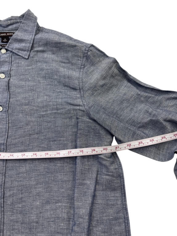 MICHAEL KORS CAMICIA CLASSIC BLUE GREY UOMO PRE OWNED M