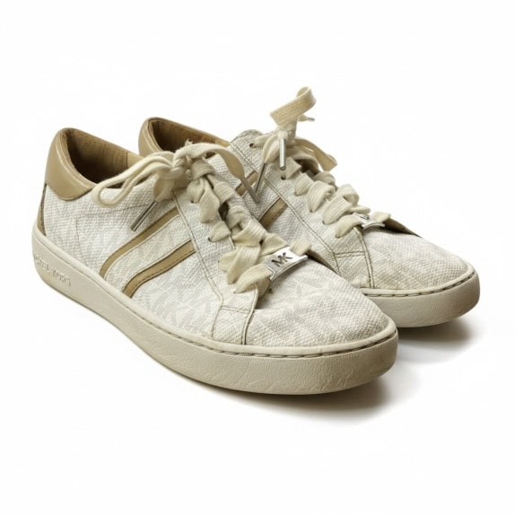 MICHAEL KORS SNEAKERS MONOGRAM LOGO ΛΕΥΚΟ/BEIGE UNISEX 27