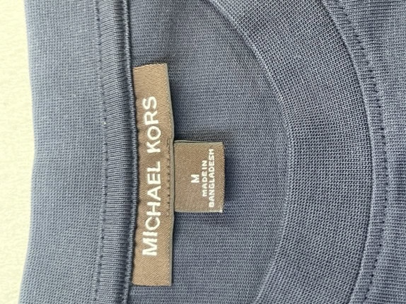 MICHAEL KORS T SHIRT MINIMAL NAVY MEN PRE OWNED M