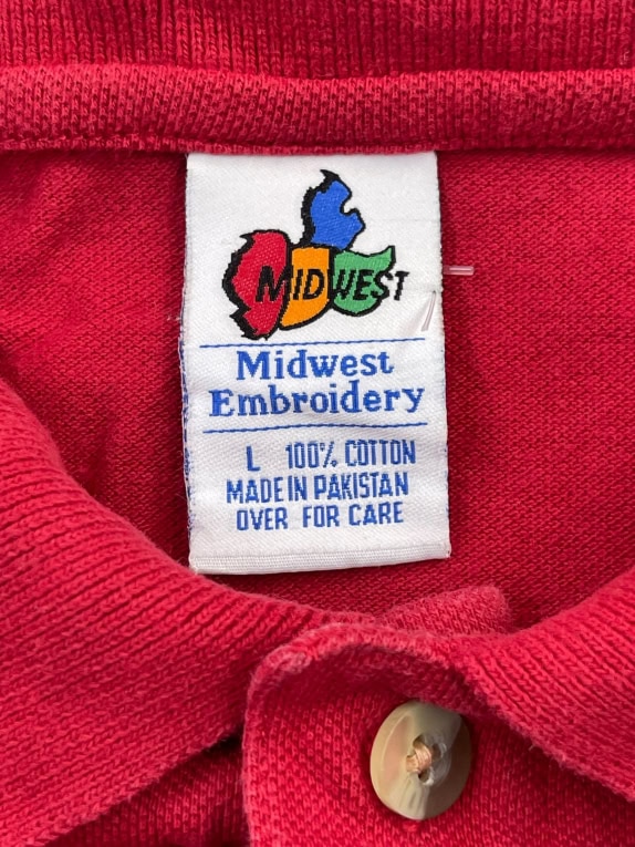 Midwest Embroidery Polo Shirt Indianapolis 500 Logo Red UNISEX L