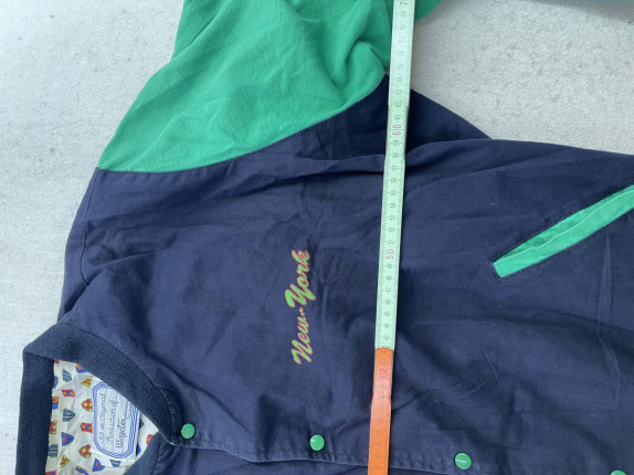 80s MIGHTY MAC VARSITY JACKET STREETWEAR NAVY GREEN MEN PRE OWNED M