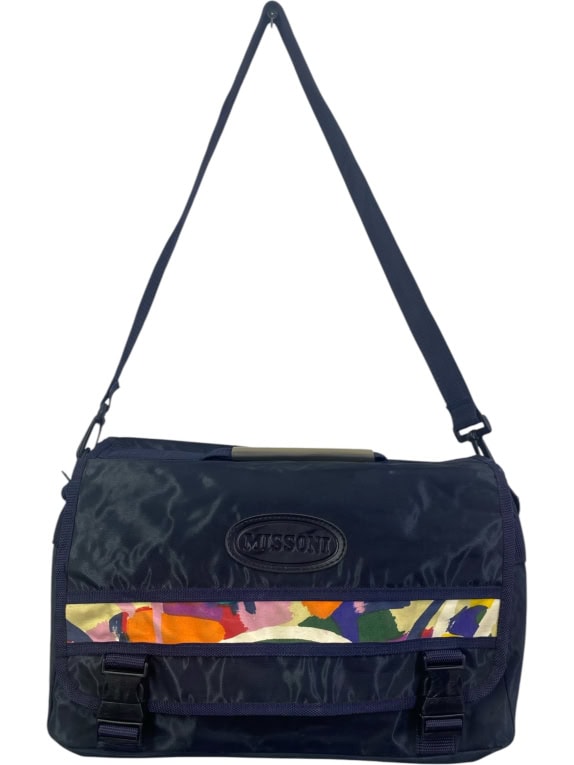 MISSONI ΤΣΑΝΤΑ MESSENGER 90s LOGO ΜΠΛΕ